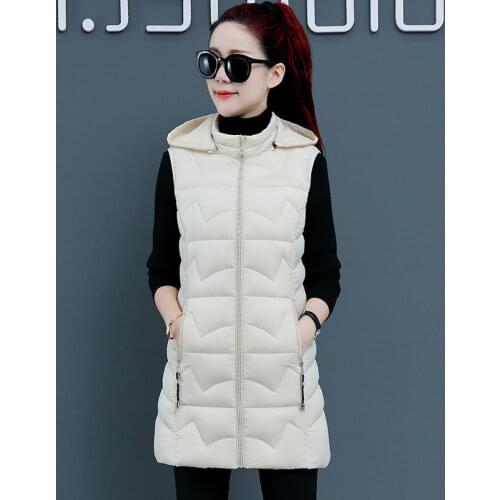 Plus Size 5XL Vest Women Jacket New 2021 Coats Womens Vests Long Slim Thick Warm Waistcoat Female Sleeveless Black OAIRED