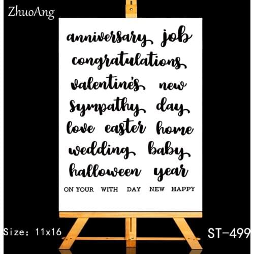 ZhuoAng Sincere Wishes Nice Handwriting Clear Stamps For DIY Scrapbooking/Card Making/Album Decorative Silicone Stamp Crafts