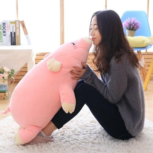 1PC Kawaii Sleeping Piggy Plush Doll Stuffed Soft Animal Pig Plush Pillow Toy Cute Girls Toy for Kids Baby Childrens Gift Doll