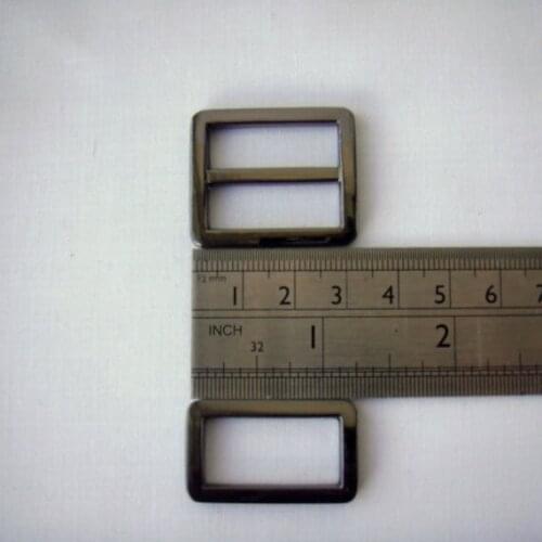 1" Gunmetal triglide slider & buckle for adjustable straps