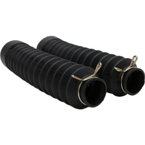 652F 2Pcs Front Fork Motorcycle Dust Cover Gaiters Gators Boots Black Shock Absorber