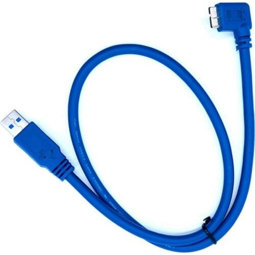 5Gbps USB 3.0 A male plug to Micro B male 90 degree left angle short Cable 60cm 1m Micro USB 3.0 Cable 2FT 3FT