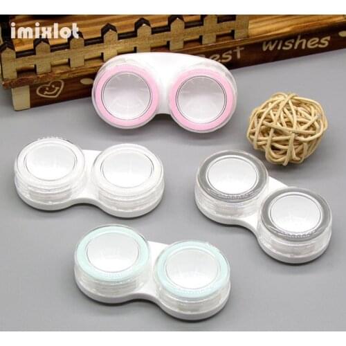 5PCS Large Size Contact Lens Box Portable Lens Case Double-box Eye Care Box Cosmetic Travel Kit Holder Eyewear Bag Random Color