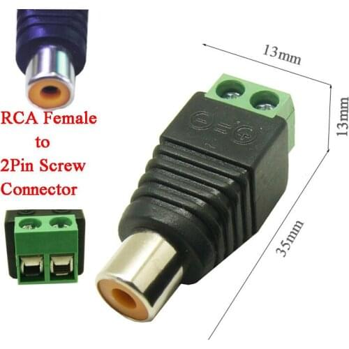 50pcs free shipping CAT5 To Camera CCTV Video AV Balun Phono RCA female jack Connector ,Terminal block to RCA female adapter