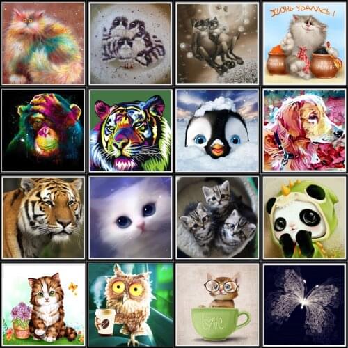 5d Diamond Painting Diy Animal Part Mosaic Diamond Painting Cross Stitch Kit Home Decoration Handmade Gifts