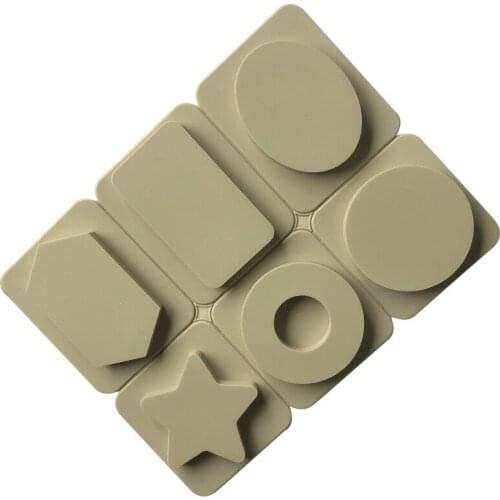 6 Cavity Six Shape Silicone Wax Sheet Mold DIY Home Baking Tool XG7014