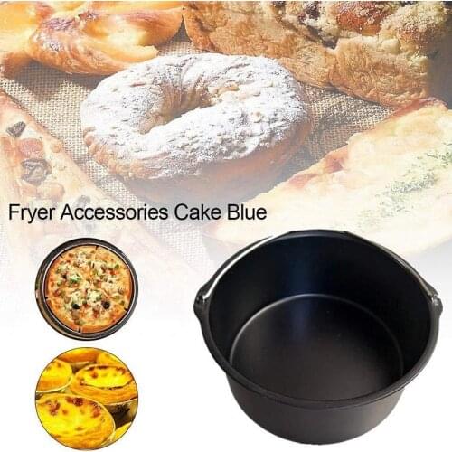 Air Fryer Accessories, Air Fryer Cake Barrel Bread Baking Basket Air Frying Pan Grill Pot with Handle