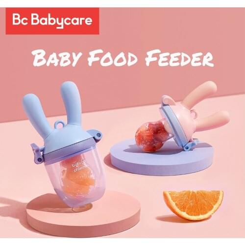 BC Babycare Baby Silicone Food Feeder Vegetable Fruit Feeder Pacifier Infant Teething Toy Teether Silicone Pouches Toddlers Kids