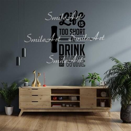 Free shipping Wine Home Decorations Pvc Decal Decor Living Room Bedroom Removable Sticker Mural