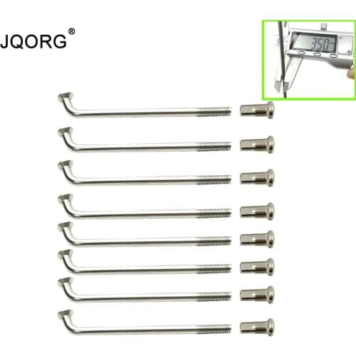 JQORG Motorcycle Spokes 9G SUS304 Stainless Steel Material Motorcycle Wheel Spokes Diameter 3.5mm J-BEND Angle 95 Spokes And CAP