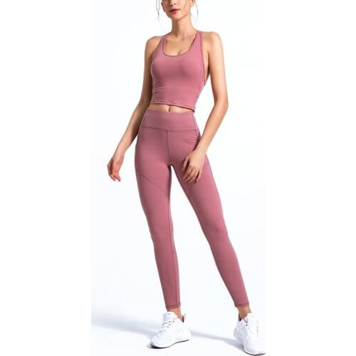 2PCS Seamless Yoga Set Sportswear Beauty Back Sports Bra+Leggings Fitness Pants Gym Running Suit Exercise Clothing Athletic