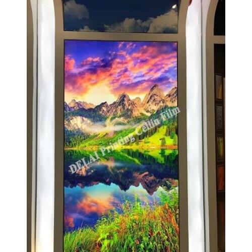 Beautiful Scenary Printing Ceiling Film Countryside in the sunset Stretch Ceiling Film