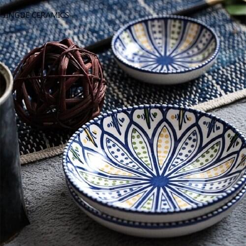 Creative Dinner Plates Dishes Ceramic Tableware Breakfast Bowl Plates Household Food Salad Soup Bowl Restaurant Hotel Dinnerware