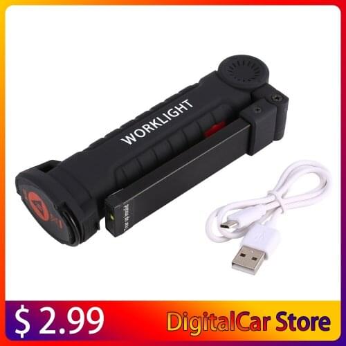 Mini LED Work Light Portable Spotlight with Magnetic Base Clip USB Charging Repair Torch Movable Work Light Flashlight