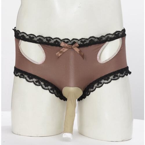 Mens Sissy Underwear Lingerie Crossdress Erotic Hot Sexy Sissy Briefs Panties Hollow Out Low Waist Bulge Pouch Underpants