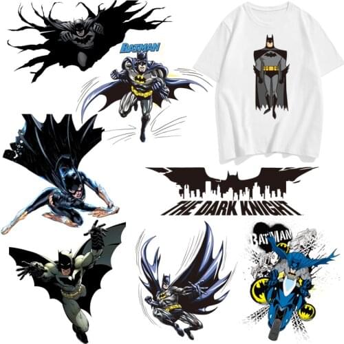 Batman printed stickers on clothes DIY hot sticker T-shirt Fashion Mens patch clothes Ironing transfer decorative stickers