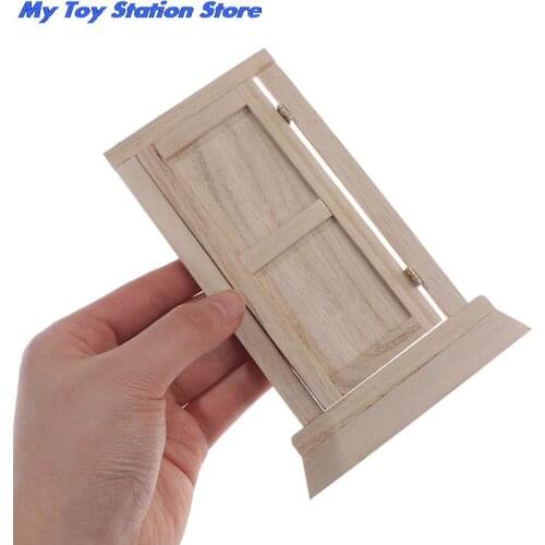 New 1/12 Dollhouse Miniature Mini Wood Door DIY Furniture Decor Accessories Toys
