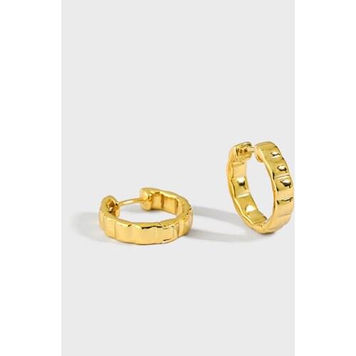 SHANICE 100% 925 Sterling Silver ins niche minimalist concave and convex surface hoop Earrings Awesome Street Style Earring