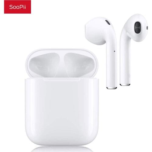 Soopii Wireless Earbuds Bluetooth 5.0 in-Ear Headsets 3D Stereo Sports Headphones with Charging Bin Auto-Pairing for Smartphones