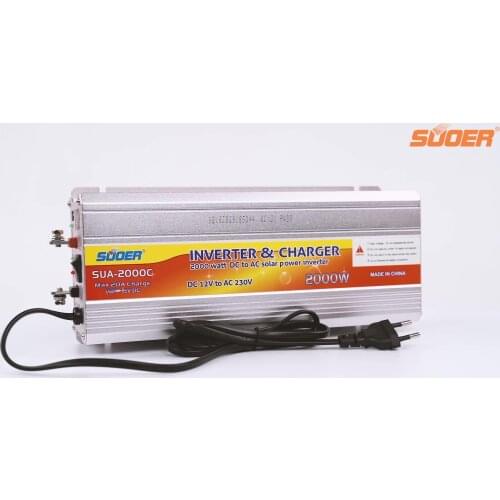 Suoer Factory Directly Sale 12vdc to 230vac Inverter 2000 watt Modified Sine Wave Power Inverter with Charger