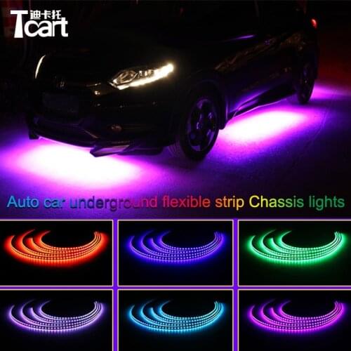 Tcart app control RGB LED For vw golf 4 mk4 Strip Under Car Tube Underbody Underglow System Neon Light Remote for peugeot 308