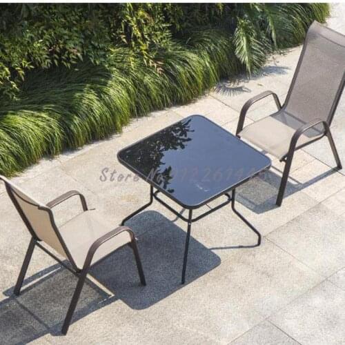Outdoor Patio Table And Chair Outdoor Home Iron Back Chair Milk Tea Shop Tea House Balcony Leisure Armchair