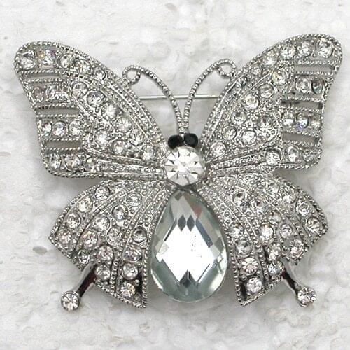 Clear Rhinestone brooch Butterfly Pin brooches C2009 A