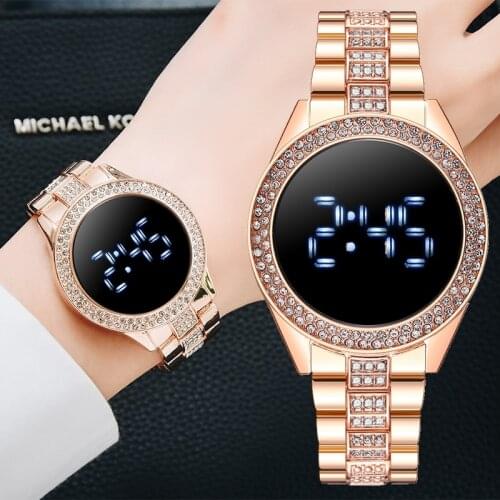 2020 LED Geneva Digital Sport Watch Alloy Electronic Dress Diamond Watch Womens Watches Clock relogio feminino Dropshipping