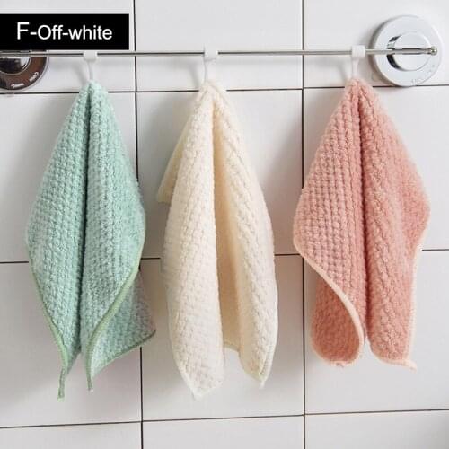 1Pc Kitchen Cleaning Rag Dish Towel Super Absorbent Microfiber Solid Color Double-sided Non-oily Household Kitchen Tool Reusable