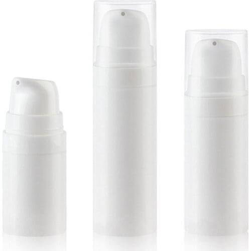 100pcs 5/10/15ml Disposable Empty White Airless Pump Bottle Vacuum Pump Cream Lotion Bottle for Toiletries Liquid Container