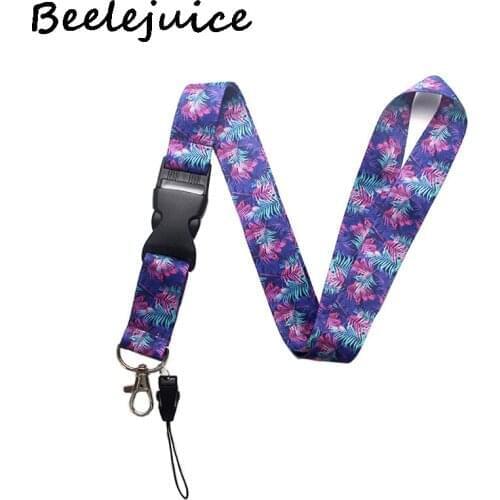24pcs Tropical rain forest Lanyard for Keys Phone Cool Neck Strap Lanyard for Camera Whistle ID Badge Cute webbings ribbons Gift