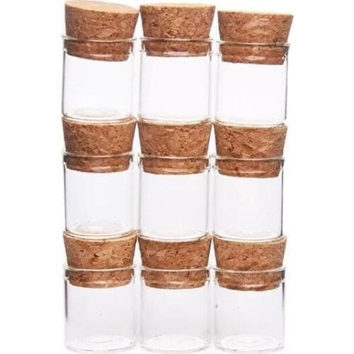 30pcs 29*27mm 29*29mm Mini Small Test Tube with Cork Stopper Bottles Jars Vials DIY Craft Nail Bottles
