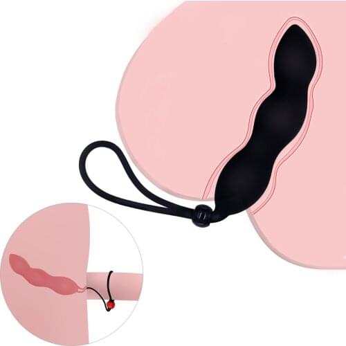 Anal Beads Butt Plug Prostate Massager for Delay Ejaculation Cockring Silicone Anal Plug Masturbator Anal Sex Toys for Woman Man