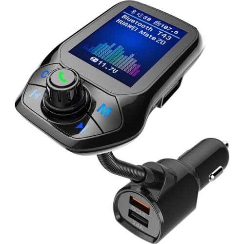 Car MP3 Player Bluetooth Cigarette Lighter Charger Auto Dual USB Charge Hand-frees Play Music Phone Call Noise Cancellation