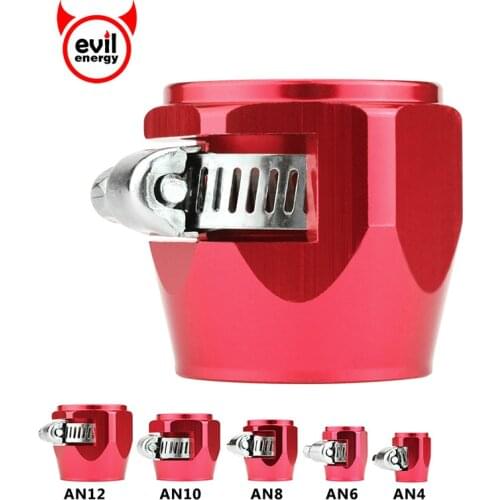 Evil energy Oil Fuel Hose Clamp Finisher HEX Finishers Red Aluminum Hose Connectors AN Hose Clamps