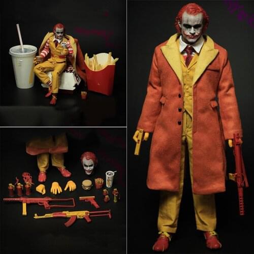 FIRE A015 1/6 Scale Joker Uncle Burger Clown Double Head Carving Body Accessory Full Set Action Figure Model For Fans Gifts