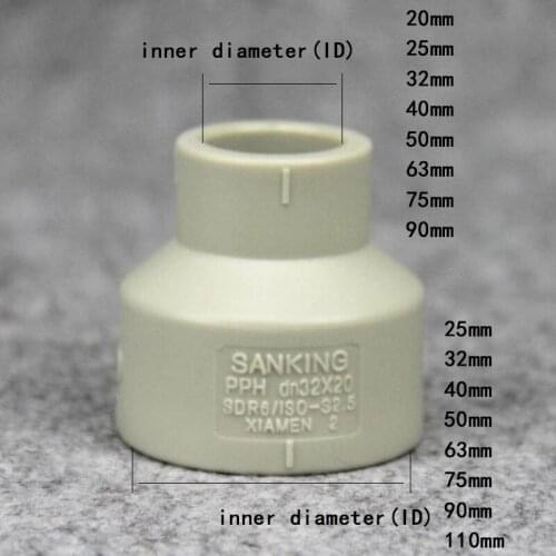 PPH Hot Melt Water Pipe Fittings Tube Fitting Reducing Straight Connectors Garden Water Pipe Connector PPH Pipe Fittings 1 Pcs