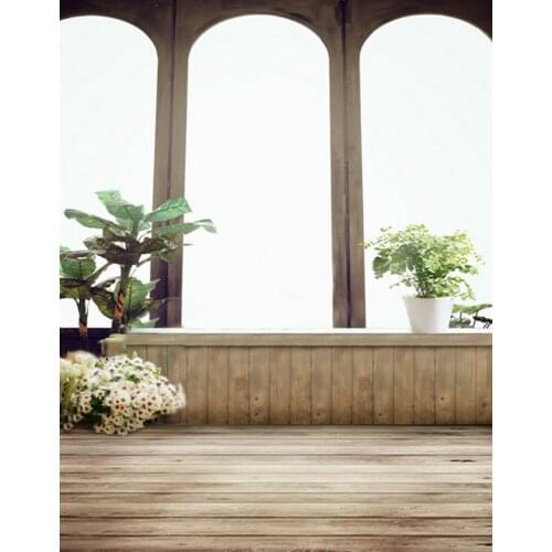 5x7ft Wooden Room Floor Flowers Photography Backdrops Photo Props Studio Background
