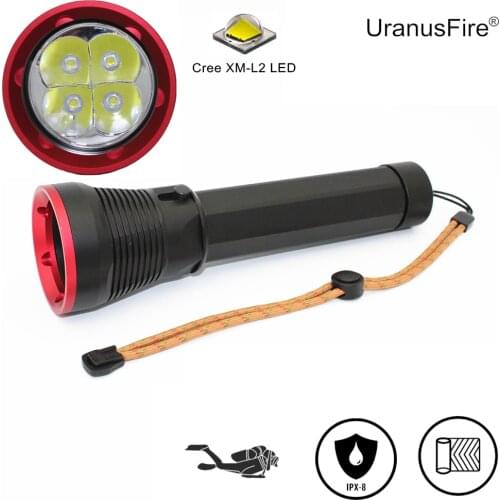 Scuba Torch Diving Light 4x XM-L2 LED Dive Flashlight Underwater Lanterna Waterproof Lamp