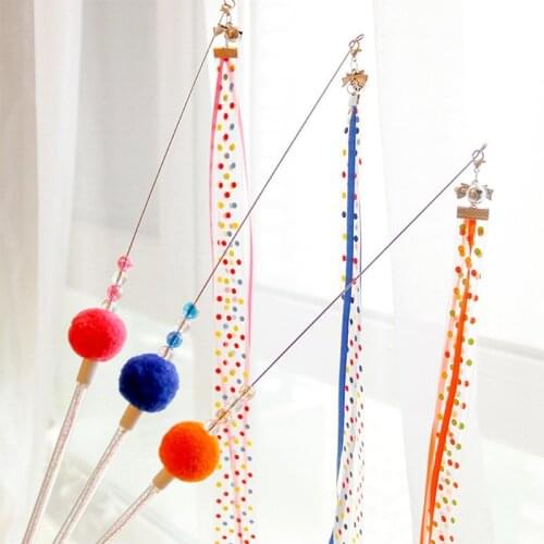 Cat Toy Cat Teaser Toy Pet Interactive Toys Funny Interactive Balls Bells Dot Cat Wand Wand Toys for Cats Kitten