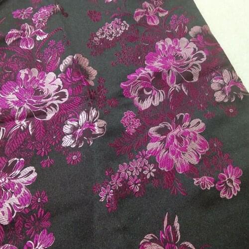 ViaPhil Brand Graceful Purple Blooming Peony Flower Brocade Apparel Costume patchwork 50x72cm Cloth Dress Upholstery Furnishing