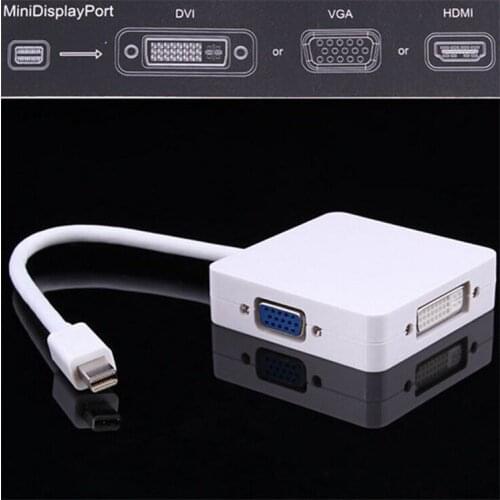 Mini DisplayPort (3 in 1) Thunderbolt to HDMI/DVI/VGA Display Port Cable Adapter for Apple Macbook Pro Microsoft Surface Pro 2 3