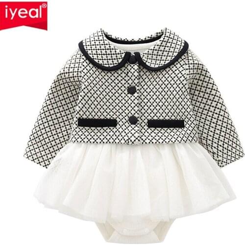 IYEAL Newest Princess Baby Girl Clothes Set Fashion Children Infant Tops Jacket Coat + Bodysuit for Newborn Birthday Party Wear