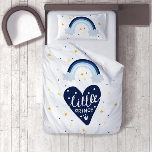 Duvet Cover Set Bedding Set Pillow Case for Baby and Kids Room 3D Printed Little Prince Rainbow Model 1373