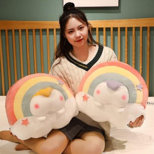 Creative Kawaii Animals Butt Rainbow Pillow Sofa Stuffed Cushion New Yeat Present For Children Beautiful Soft Dolls For Kids