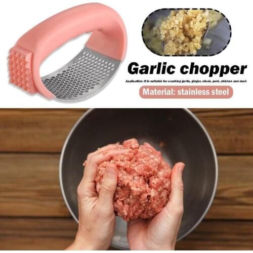 Kitchen Accessories Garlic Chopper Crusher Stainless Steel Garlic Press Manual Garlic Grinder Grater Meat Loosening Machine