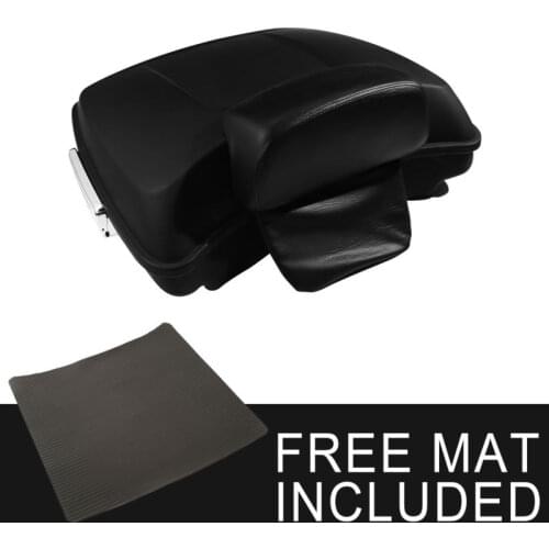 Motorcycle Moto 5.5" Razor Tour Pack Trunk & Backrest For Harley Touring Models Electra Street Glide Road King 14-20 Matte Black