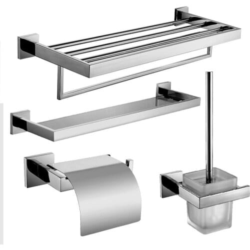 AUSWIND Soap Dispenser Bathroom Mirror Stainless Steel Square Base Bathroom hardware Set Wall Mounted Bathroom Accessories Set