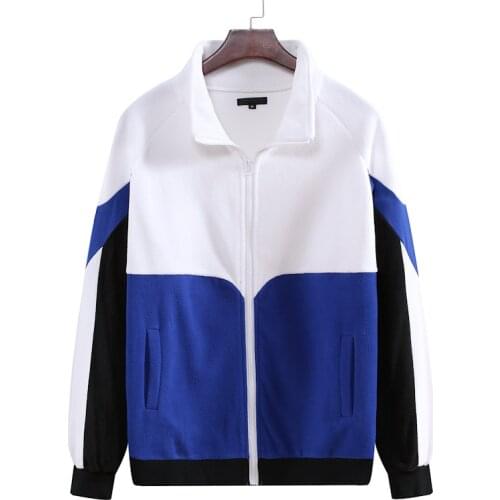 2021 Mens New Spring Autumn Social Spirit Young Men Sports sweaters Korean Version of the Trend Casual Stitching Net Red Jacket