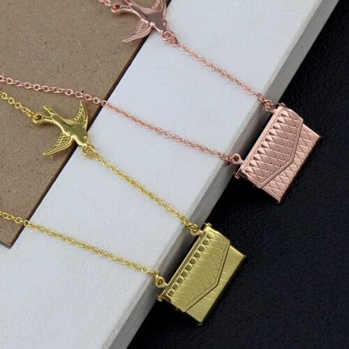 New Design Bird Romantic Lover Letter Pendants Sweet Charm Envelope Fashion Pendant For Women Jewelry